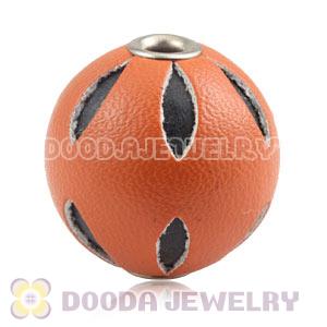 18mm Orange Basketball Wives Leather Beads For Earrings Wholesale 