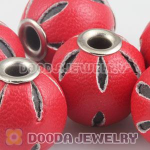 12mm Red Basketball Wives Leather Beads For Earrings Wholesale 