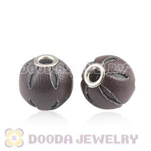 12mm Brown Basketball Wives Leather Beads For Earrings Wholesale 