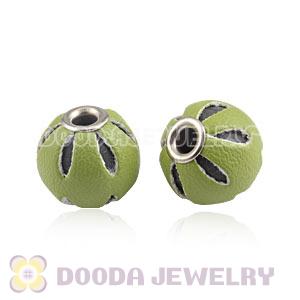 12mm Lime Basketball Wives Leather Beads For Earrings Wholesale 