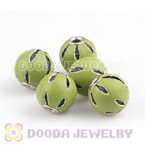 12mm Lime Basketball Wives Leather Beads For Earrings Wholesale 