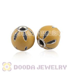 12mm Yellow Basketball Wives Leather Beads For Earrings Wholesale 