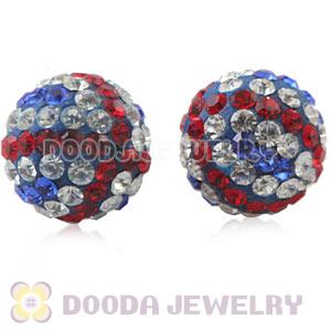 10mm Czech Crystal British Flag Beads Earrings Component Findings 