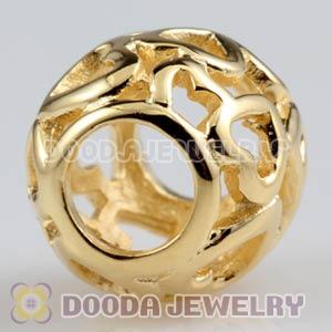 Gold plated Sterling Silver European Lotsa Love charm Beads