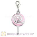 Platinum Plated Alloy Enamel European Jewelry Lollipop Charms Wholesale