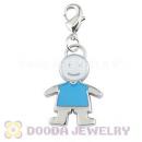 Platinum Plated Alloy Enamel European Jewelry Boy Charms Wholesale