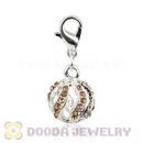 Silver Plated Alloy European Charms With Stone Wholesale