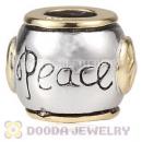 Gold Plated Silver European Peace Charms Beads Wholesale