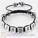 Handmade London 2012 Olympics Athletics Square Alloy Bracelets With Hematite