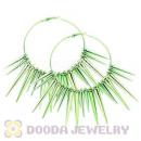 70mm Green Basketball Wives Spike Hoop Earrings Wholesale