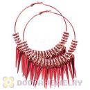 70mm Red Basketball Wives Spike Hoop Earrings Wholesale