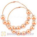 80mm Basketball Wives Hoop Earrings With ABS Pearl Beads