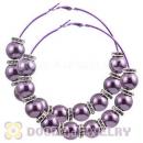 80mm Purple Basketball Wives Hoop Earrings With ABS Pearl Beads