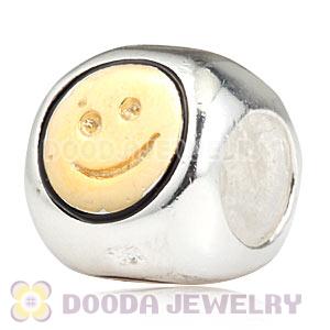 Gold Plated Silver European Smiling Face Charms Beads Wholesale