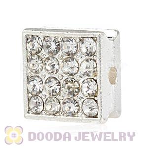 Pave Crystal Square Alloy Beads Wholesale