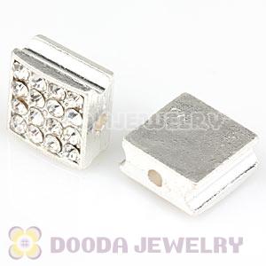 Pave Crystal Square Alloy Beads Wholesale