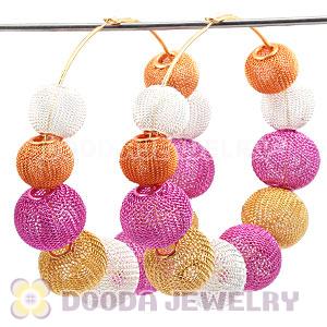 90mm Basketball Wives Mesh Ball Hoop Earrings Wholesale