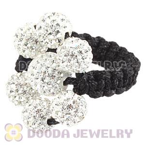 Wholesale Handmade Macrame Czech Crystal Flower Rings