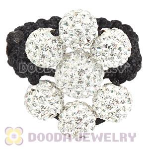 Wholesale Handmade Macrame Czech Crystal Flower Rings