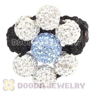 Wholesale Handmade Macrame Czech Crystal Flower Rings