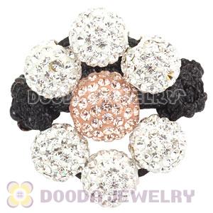 Wholesale Handmade Macrame Czech Crystal Flower Rings