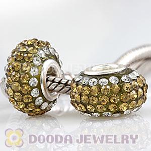 Wholesale European Pave Crystal Bead With Alloy Core