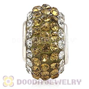 Wholesale European Pave Crystal Bead With Alloy Core
