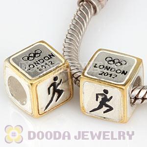 European Athletics Beads London 2012 Olympics Gold Plated Silver Charms