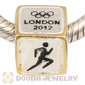 European Athletics Beads London 2012 Olympics Gold Plated Silver Charms