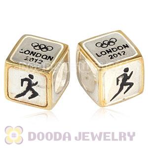 European Athletics Beads London 2012 Olympics Gold Plated Silver Charms