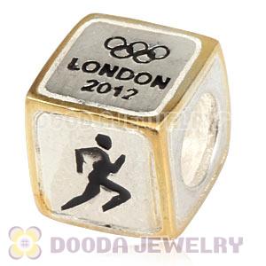 European Athletics Beads London 2012 Olympics Gold Plated Silver Charms