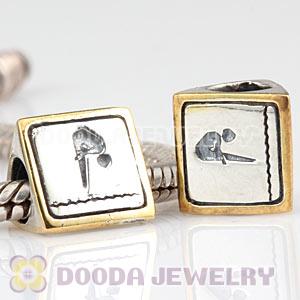 European Diving Beads London 2012 Olympics Gold Plated Silver Charms