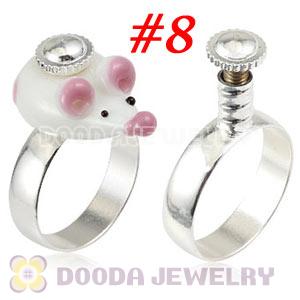 Wholesale Silver Plated DIY Finger Ring European Beads Compatible