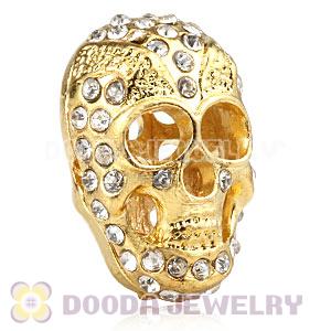 Handmade Gold Plated Skull Beads With Crystal Wholesale