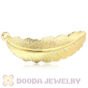 Wholesale Gold Plated Feather Quill Beaded Accessory For Bracelet 