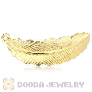 Wholesale Gold Plated Feather Quill Beaded Accessory For Bracelet