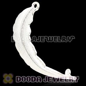 Wholesale Silver Plated Feather Quill Beaded Accessory For Bracelet 