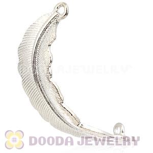 Wholesale Platinum Plated Feather Quill Beaded Accessory For Bracelet 