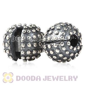 Oxidized Sterling Silver European Studded Clip Beads Wholesale