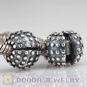 Oxidized Sterling Silver European Studded Clip Beads Wholesale