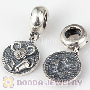 Sterling Silver Chinese Zodiac Rat Dangle Charm Bead Wholesale