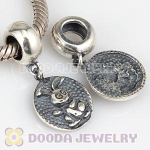 Sterling Silver Chinese Zodiac Rabbit Dangle Charm Bead Wholesale