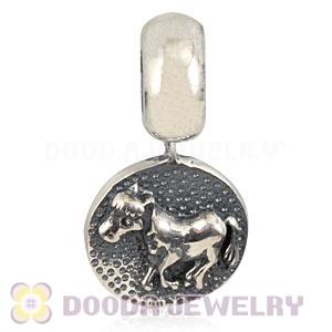 Sterling Silver Chinese Zodiac Horse Dangle Charm Bead Wholesale