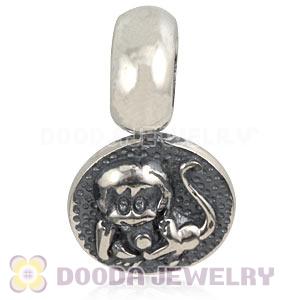 Sterling Silver Chinese Zodiac Monkey Dangle Charm Bead Wholesale