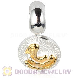 Gold Plated Sterling Silver Chinese Zodiac Snake Dangle Charm Bead Wholesale