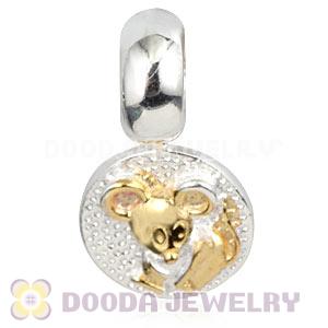 Gold Plated Sterling Chinese Zodiac Rat Dangle Charm Bead Wholesale