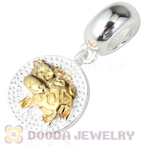 Gold Plated Sterling Silver Chinese Zodiac Ox Dangle Charm Bead Wholesale