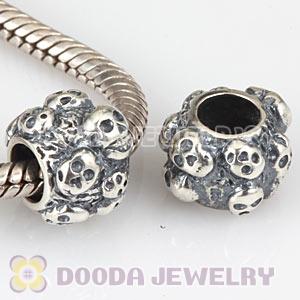 Sterling Silver European Skull Charm Beads For Halloween 