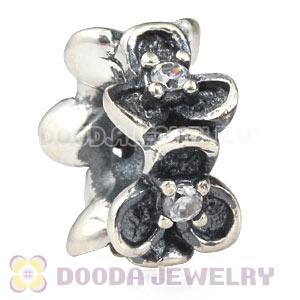 Antique Sterling Silver Wanda Garden Spacer Beads With Stones