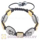Handmade Pave Crystal Square Alloy Bracelets With Skull Bead